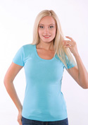 előnézet - Hagyományos szabású női póló türkizkék