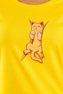 náhled - Alvó cica sárga női póló