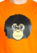 előnézet - Retró majom férfi póló narancs