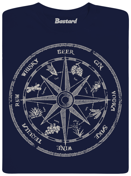 Alkoholos iránytű férfi póló Navy