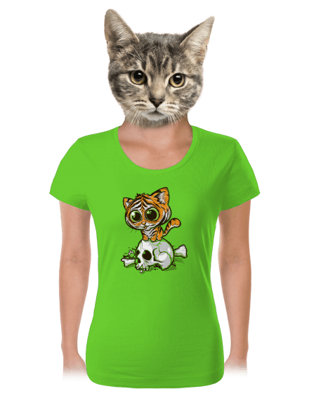 Tigriskölyök női póló Apple Green