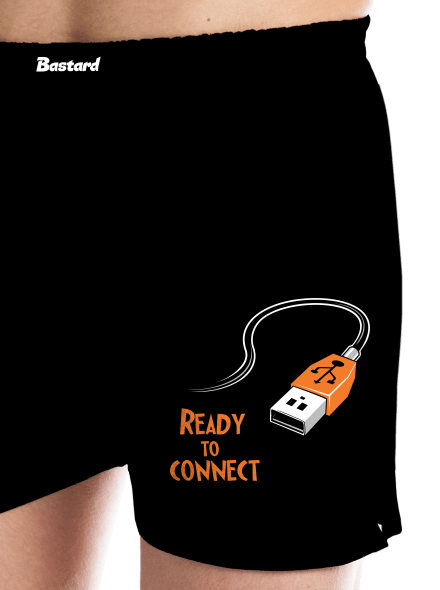 USB csatlakozás férfi alsó nadrág Black