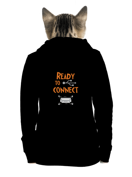USB csatlakozás cipzáras női pulóver Black
