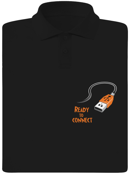 USB csatlakozás férfi pólóingek Black
