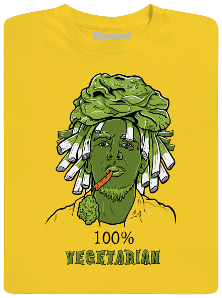 100% vegetáriánus férfi póló  Gold