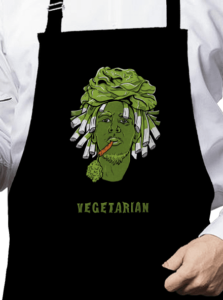 100% vegetáriánus kötény  Black