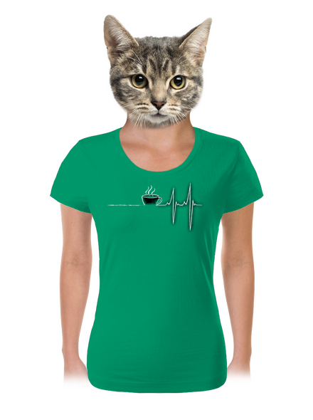 Coffee help női póló Kelly Green Mal