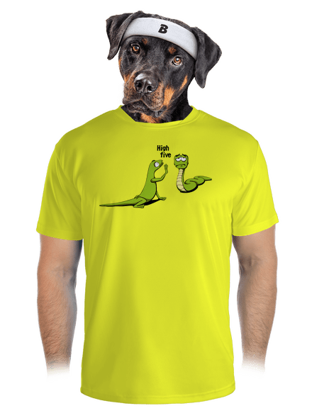 High Five férfi sportpóló Neon Yellow