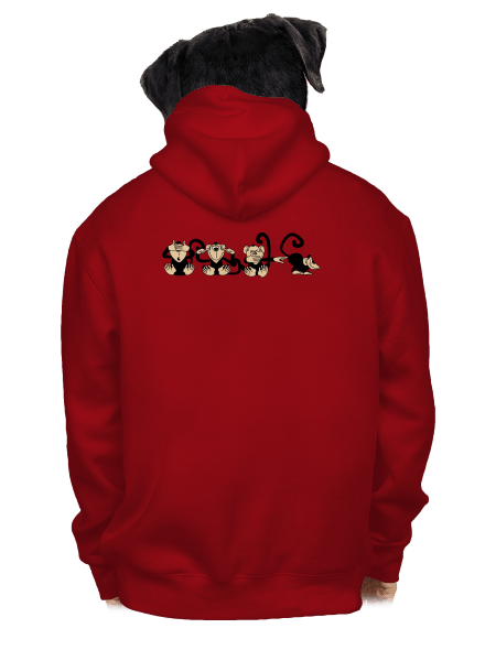 Majmok cipzáras férfi pulóver Red