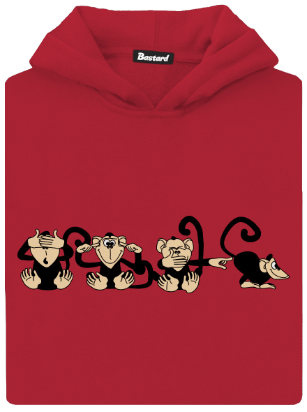 Majmok gyerek kenguruzsebes pulóver Fire Red