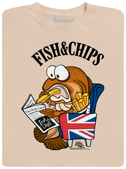 Fish and chips férfi póló  Sand