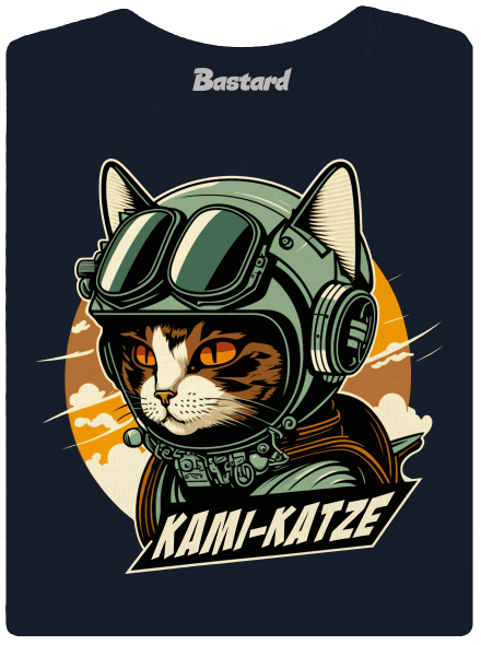 Kami-Katze prémium női póló Navy Mal