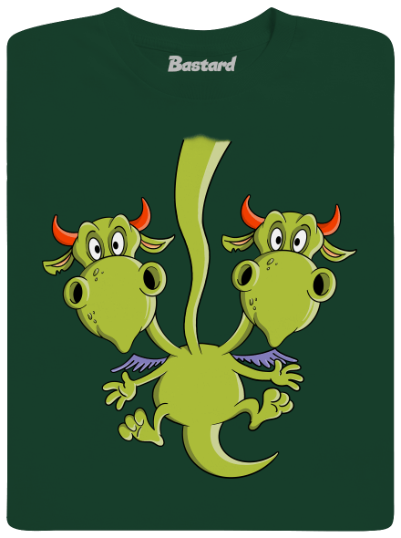 Háromfejű sárkány gyerek póló Bottle Green