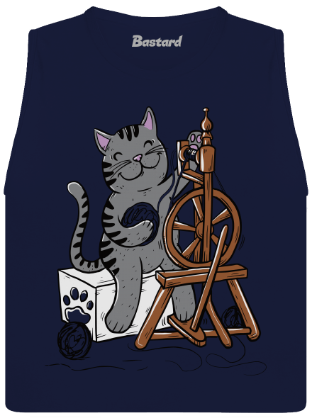 Dorombol a macska női bővített trikó  Navy