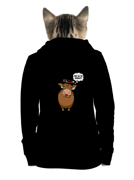 Tehén és bika cipzáras női pulóver Black