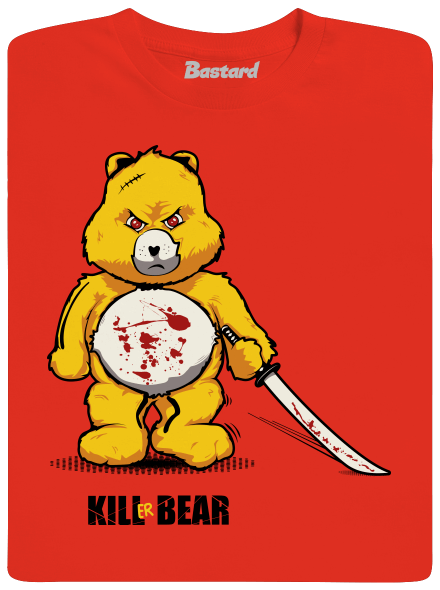 Killer bear férfi póló  Fiery Red