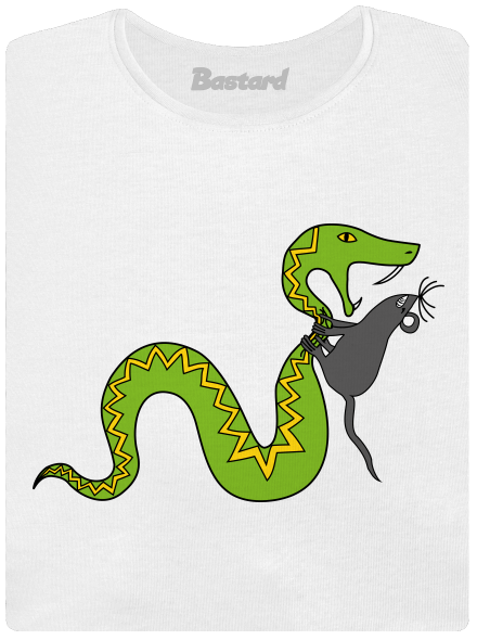 A kígyó és az egér női póló elasztikus alsó szegéllyel  White
