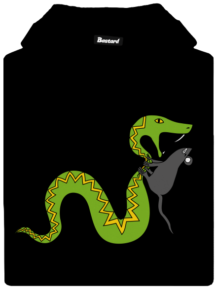 A kígyó és az egér férfi kenguruzsebes pulóver  Black