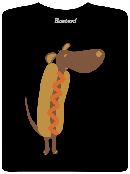 Hot dog férfi hosszú ujjú póló  Black