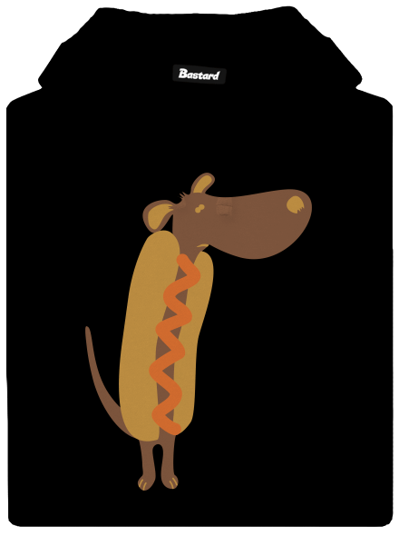 Hot dog férfi kenguruzsebes pulóver  Black