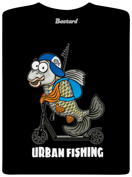Urban fishing férfi póló  Black
