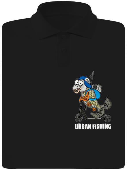 Urban fishing férfi pólóingek  Black
