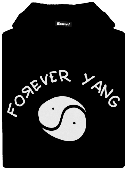 Forever Yang férfi kenguruzsebes pulóver  Black