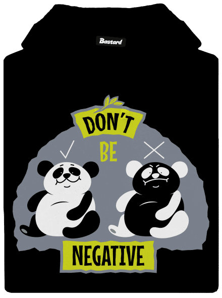 Don't be negative férfi kenguruzsebes pulóver  Black