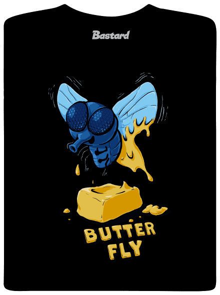 Butter Fly légy férfi póló Black