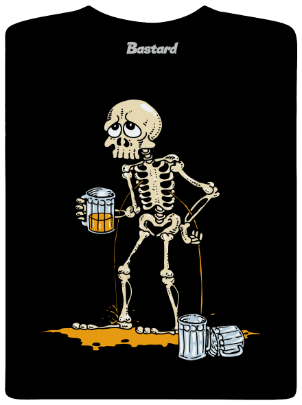 Csontváz és sör férfi póló  Black