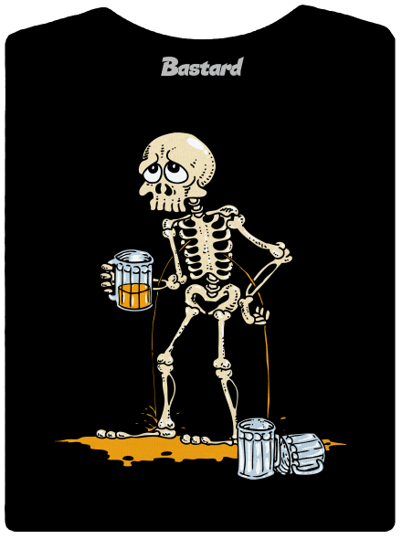 Csontváz és sör női póló  Black