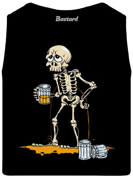 Csontváz és sör férfi trikó  Black