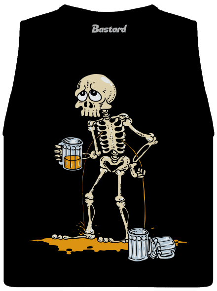 Csontváz és sör női bővített trikó  Black