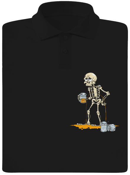 Csontváz és sör férfi pólóingek  Black