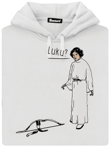 Luke és Leia női kenguruzsebes pulóver  White