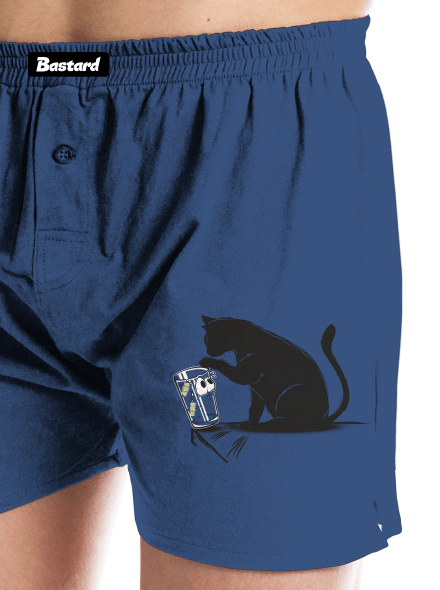 Macska és üveg férfi alsó nadrág  Blue