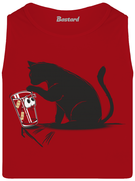 Macska és üveg férfi trikó  Red