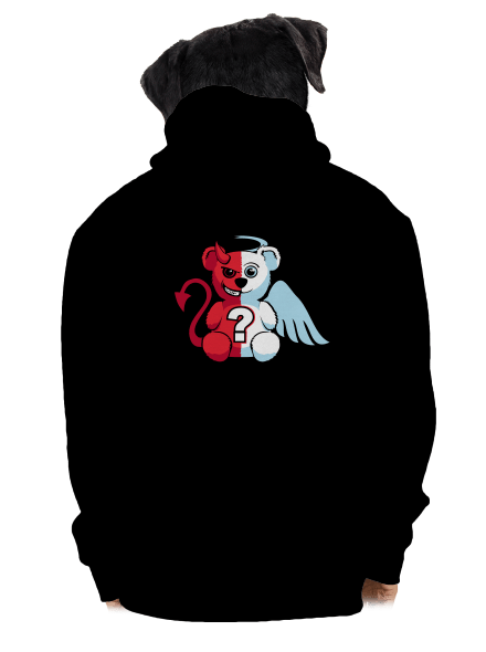 Angyal vagy ördög cipzáras férfi pulóver Black
