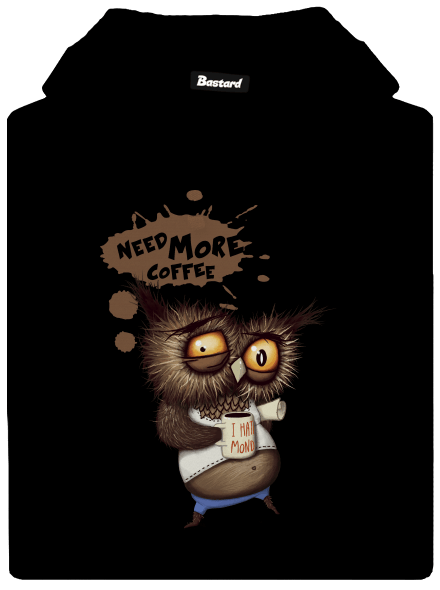 I need more coffee férfi kenguruzsebes pulóver  Black