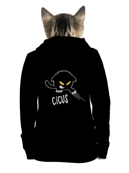 Cicus cipzáras női pulóver Black