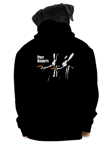 Pulp Rabbits cipzáras férfi pulóver Black
