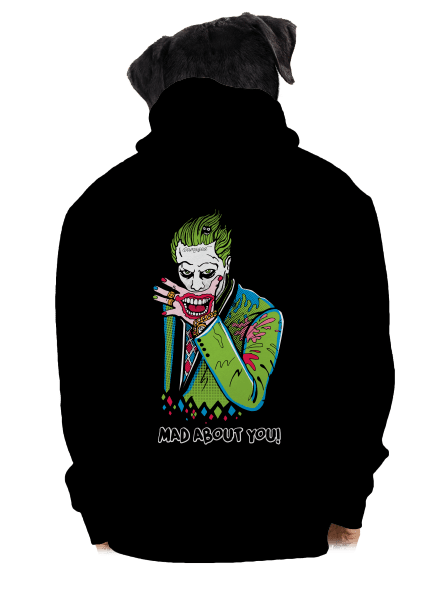 Joker és Harley cipzáras férfi pulóver Black