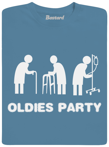 Oldies party férfi póló Stone Blue