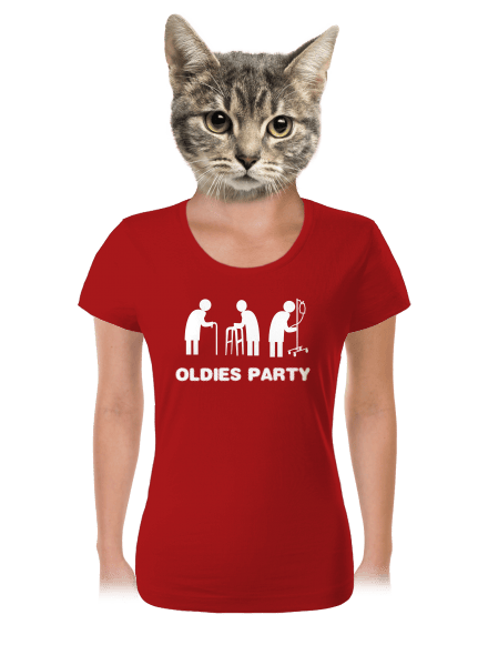Oldies party női póló Red Mal