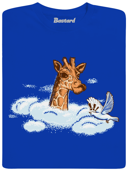 Zsiráf a felhőkben férfi póló  Royal Blue