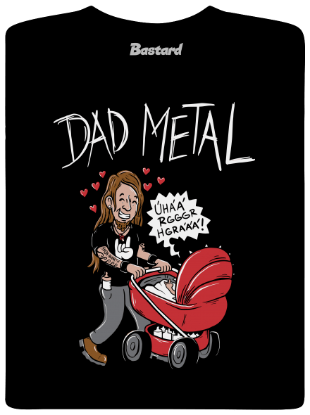 Dad metal férfi póló Black