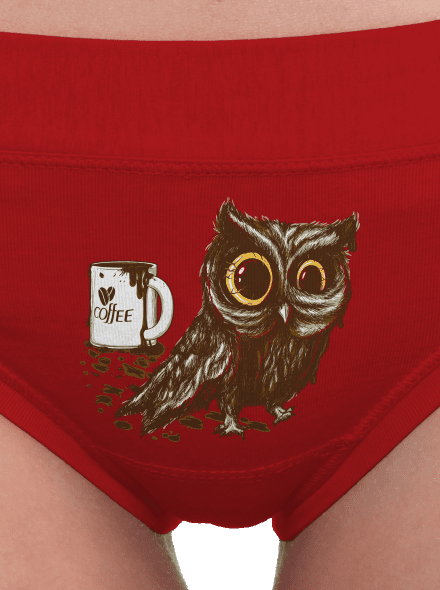 Koffeinfüggő bagoly női bugyik Red Mal