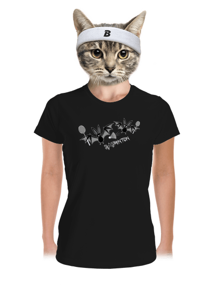 Batminton női sportpóló Black