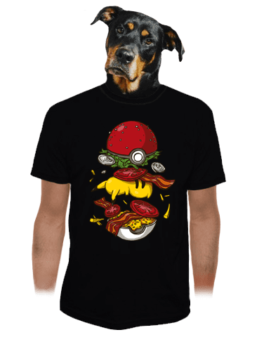 Pokémon burger férfi póló fekete