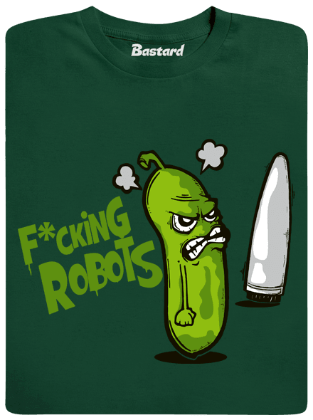 Fucking Robots férfi póló zöld